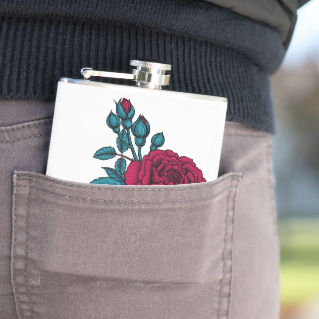 Red rose hip flask (In Situ)