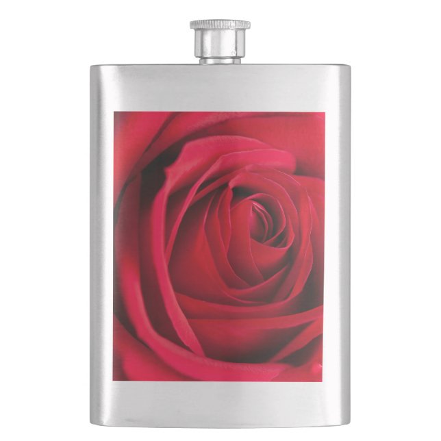 Red Rose Hip Flask (Front)