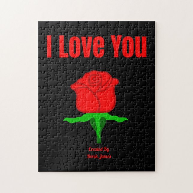 Red Rose I Love You Puzzle (Vertical)
