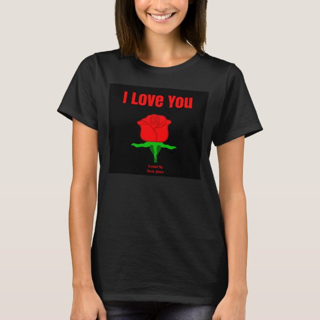 Red Rose I Love You Women's Black Basic Tank Top (Front)