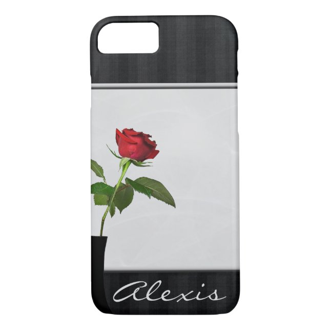 red rose in black vase Case-Mate iPhone case (Back)