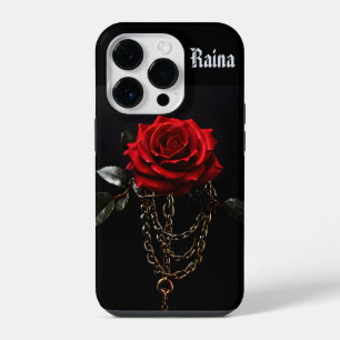 Red Rose in Chains Goth iPhone 14 Pro Case