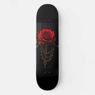Red Rose in Chains Goth Skateboard