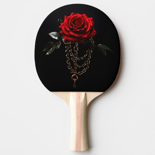 Red Rose in Chains Ping Pong Paddle (Front)