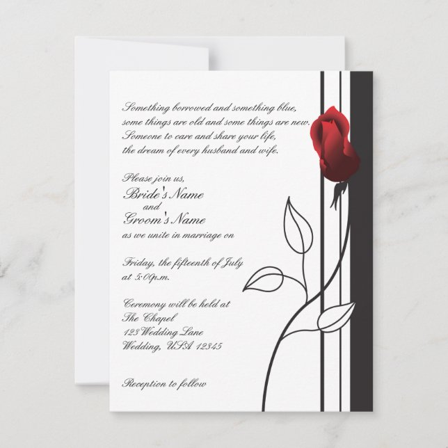 Red Rose Invitation (Front)