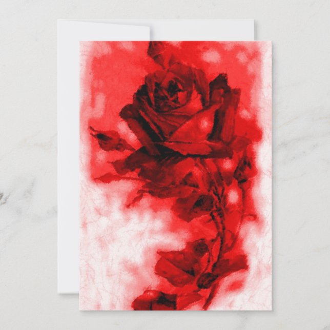 Red Rose Invitation / Announcement (Front)