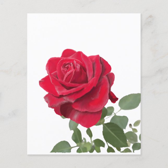 Red Rose Invitation - symbol of love (Front)