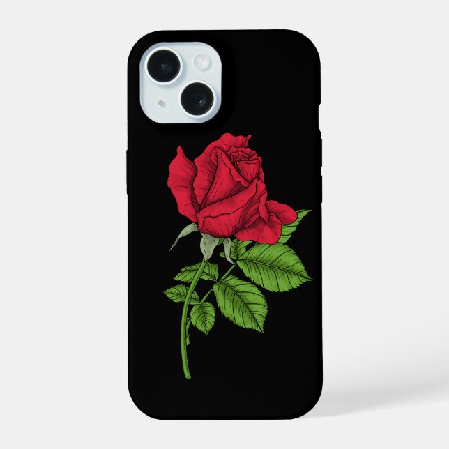 Red rose iPhone 15 case (Back)