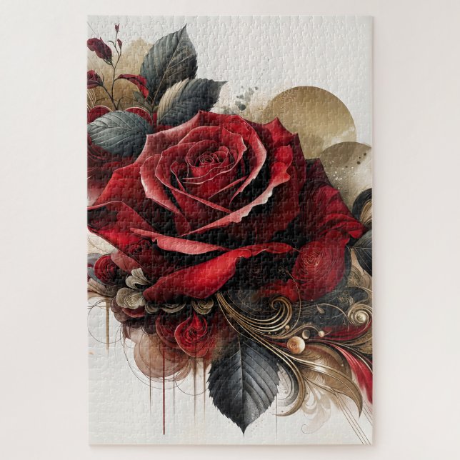 Red Rose Jigsaw Puzzle (Vertical)