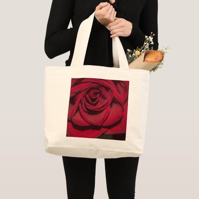Red Rose Jumbo Canvas Bag (Front (Product))