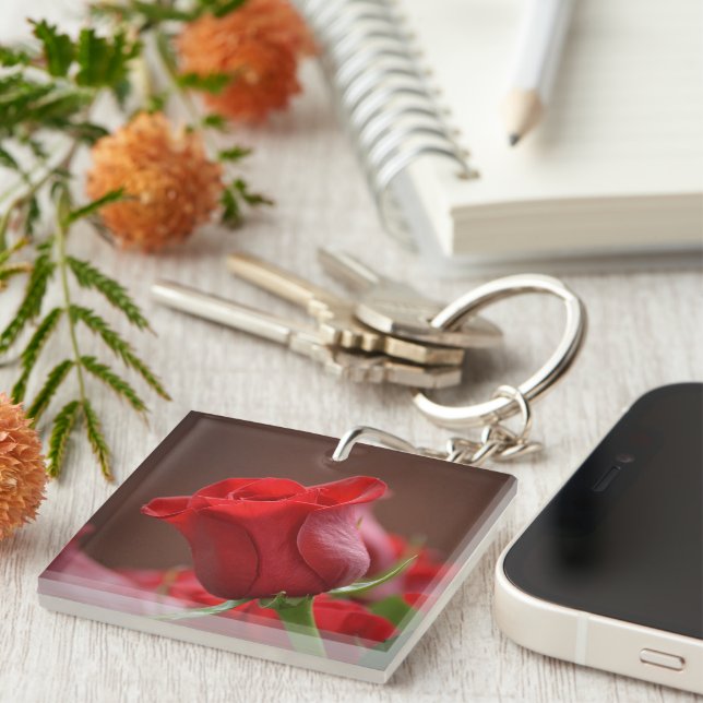 Red Rose Key Ring (Front Right)