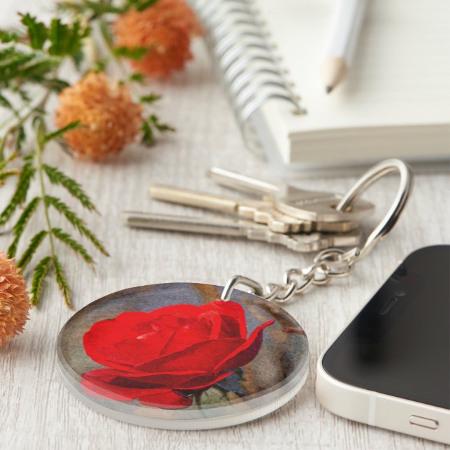 Red Rose Key Ring (Front Right)