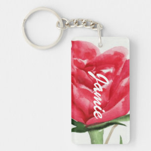 Red Rose Key Ring