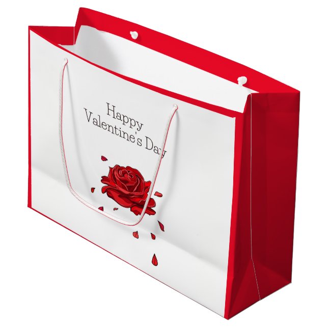 Red rose large gift bag (Front Angled)