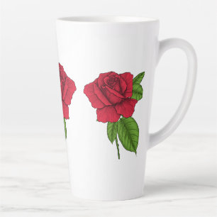 Red rose latte mug