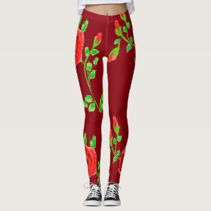 Red Rose Leggings