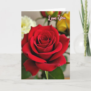 Red Rose Love You Card