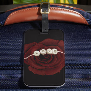 Red Rose Luggage Tag