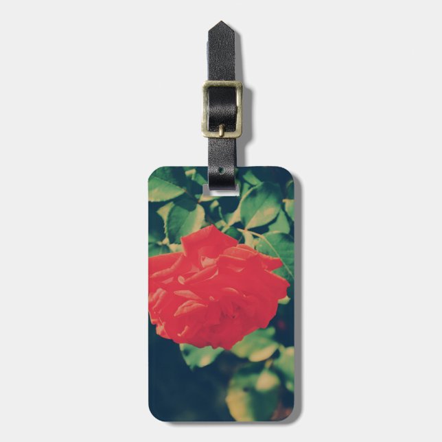 Red rose luggage tag (Front Vertical)
