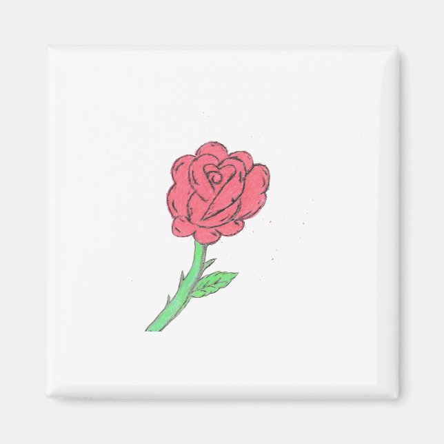Red Rose  Magnet (Front)