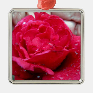 Red Rose Metal Tree Decoration
