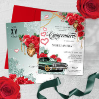 Red Rose Mexicana Green Lowrider Chola Quinceanera