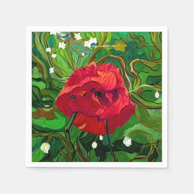RED ROSE  NAPKIN (Front)