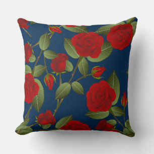 Red Rose/Navy Reversible Pillow