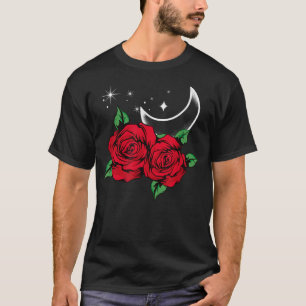 Red Rose Night SkyGardener Botanist Flowers Rose T-Shirt
