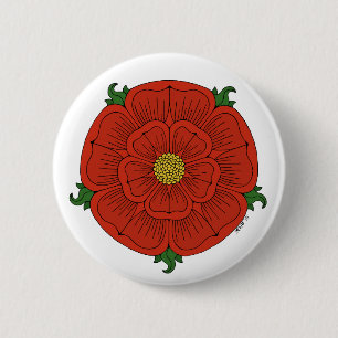 Red Rose of Lancaster 6 Cm Round Badge
