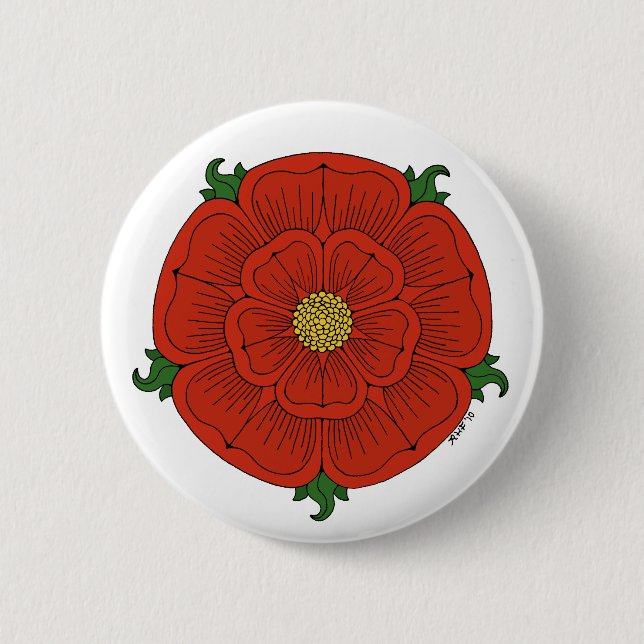 Red Rose of Lancaster 6 Cm Round Badge (Front)
