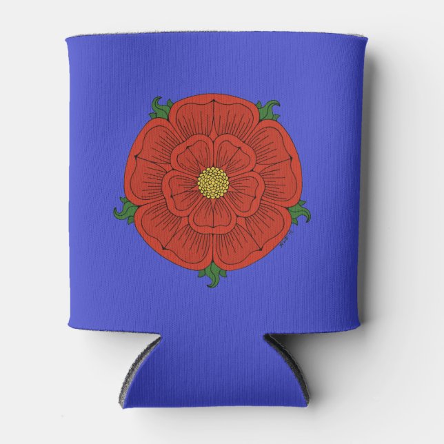 Red Rose of Lancaster Can Cooler (Front)