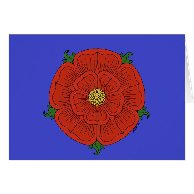 Red Rose of Lancaster Card (Front Horizontal)