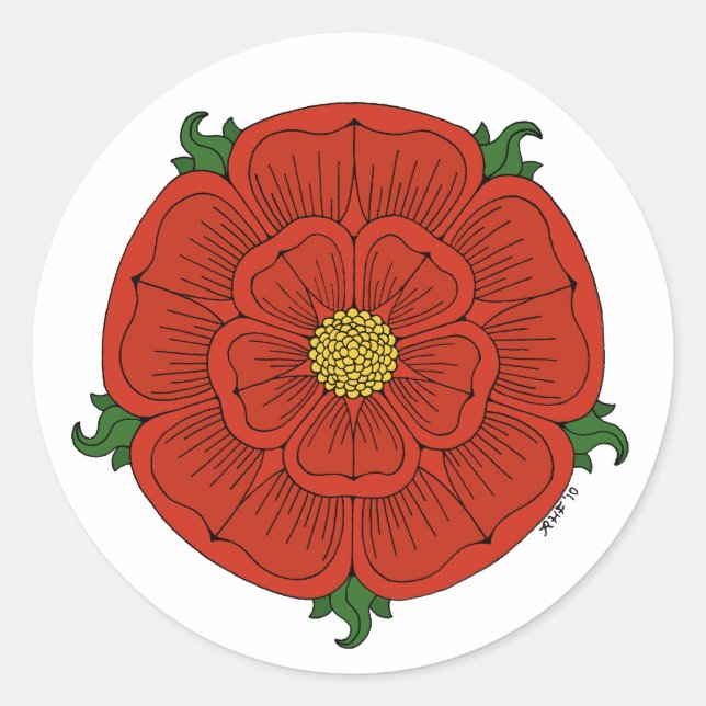 Red Rose of Lancaster Classic Round Sticker (Front)