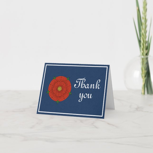 Red Rose of Lancaster Thank You Card (Front)