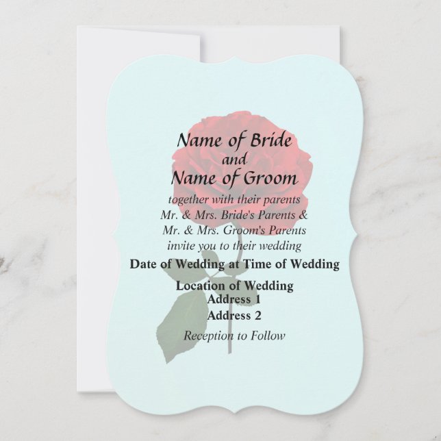 Red Rose of Summer Wedding Products Invitation (Front)