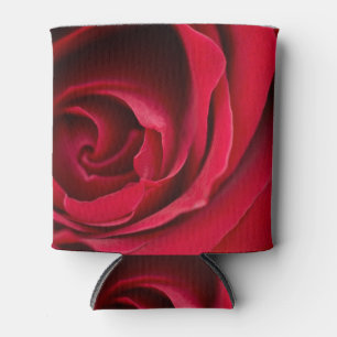 Red rose on a can cooler