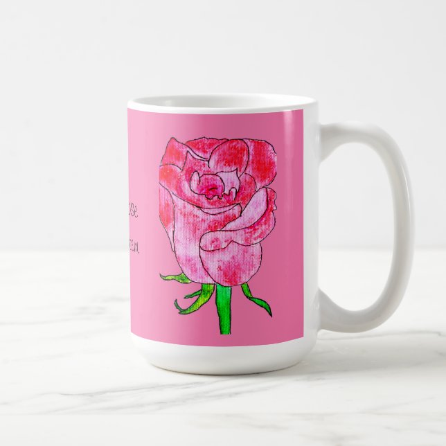 Red Rose on a Stem Coffee Mug (Right)