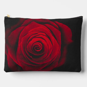 Red rose on black background vintage effect accessory pouch