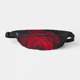 Red rose on black background vintage effect bum bags