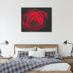Red rose on black background vintage effect canvas print