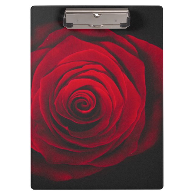 Red rose on black background vintage effect clipboard (Front)