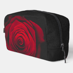 Red rose on black background vintage effect dopp kit