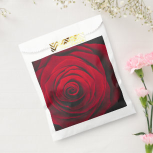 Red rose on black background vintage effect favour bags