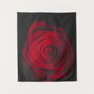 Red rose on black background vintage effect tapestry