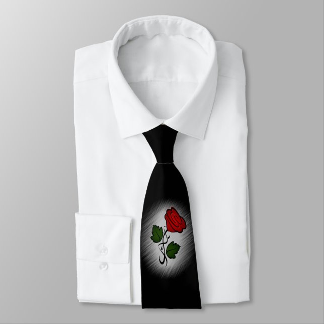Red Rose on Black Tie (Tied)