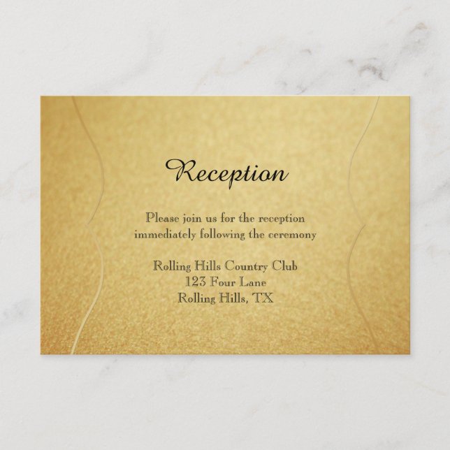 Red Rose on Gold Wedding Reception Insert (Front)