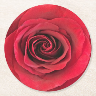 Red Rose Paper Coasters