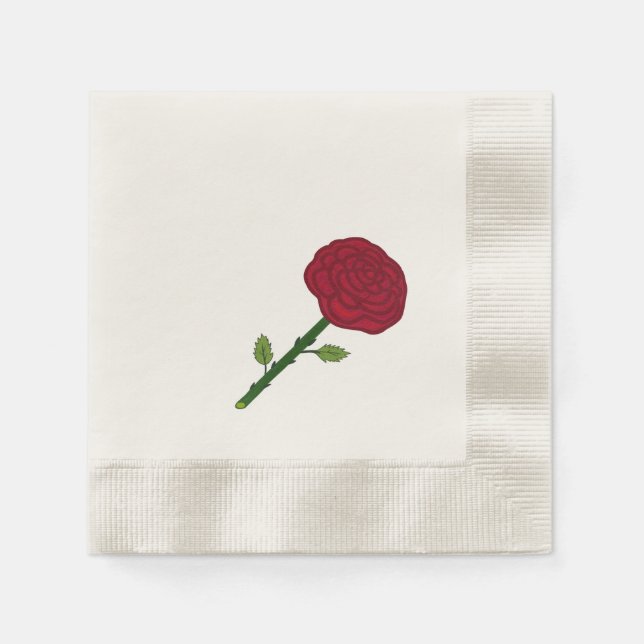 Red rose Paper Napkins (Front)