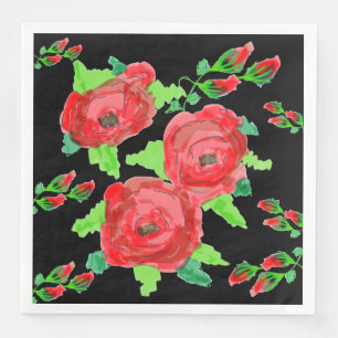 Red Rose Paper Napkins